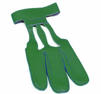 Leder Schießhandschuh, 3 Finge, grün, rechts- und links passend