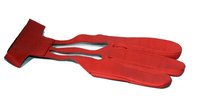 Leder Schießhandschuh,3 Finger, rechts/links passend, rot